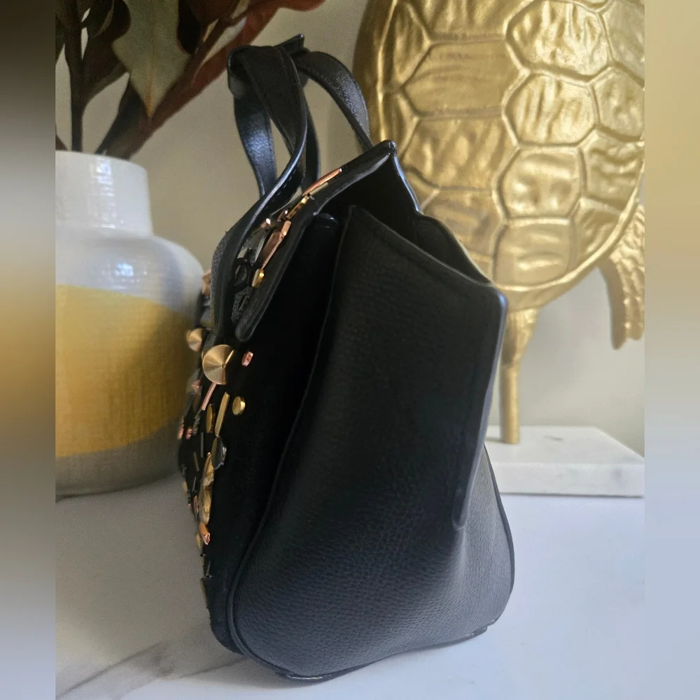 Henri Bendel Mini Icon Crystals Embellished Top Handle Satchel Bag GUC